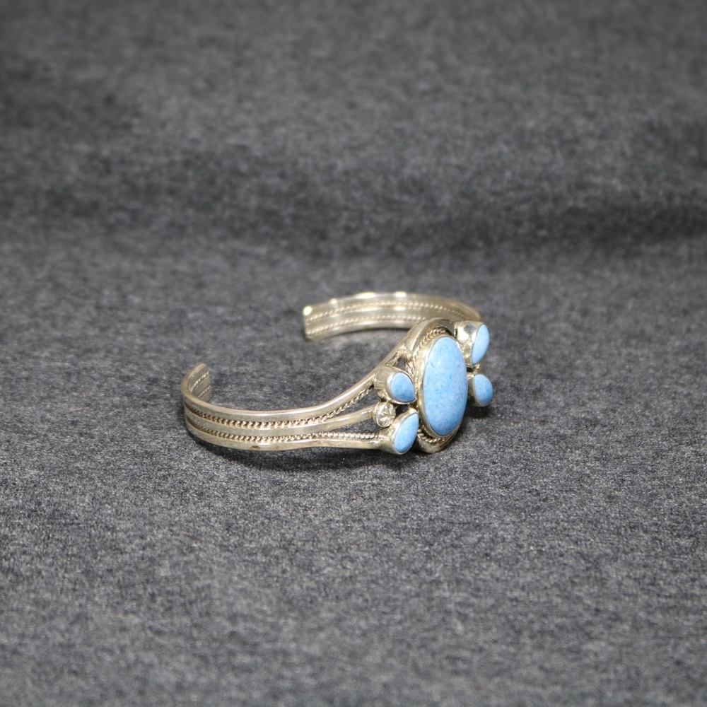 vintage handmade 925  sterling silver native turquoise Bracelet cuff - Picture 5 of 9